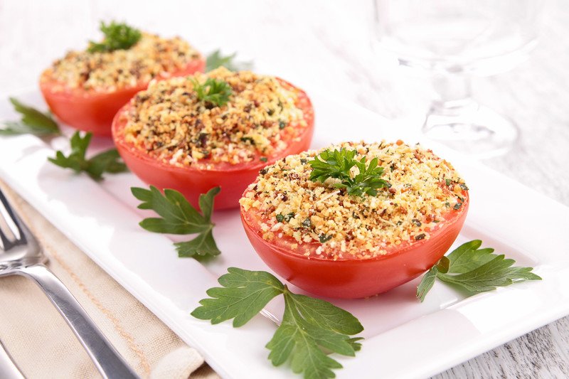 Vegetarian Stuffed Tomatoes with Brown Rice & Feta Recipe