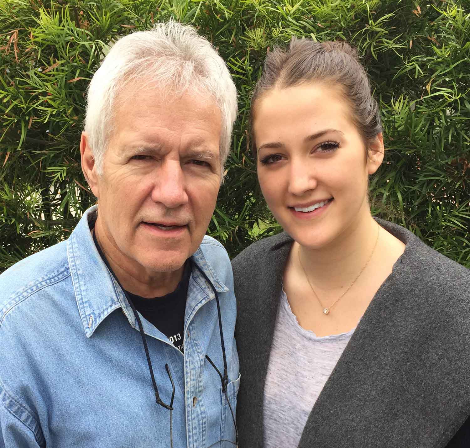Ale Trebek with his daughter, Emily trebek