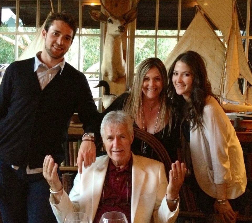 Alex Trebek with his kids at his birthday party, Saddle Peak Lodge, Malibu, 2012