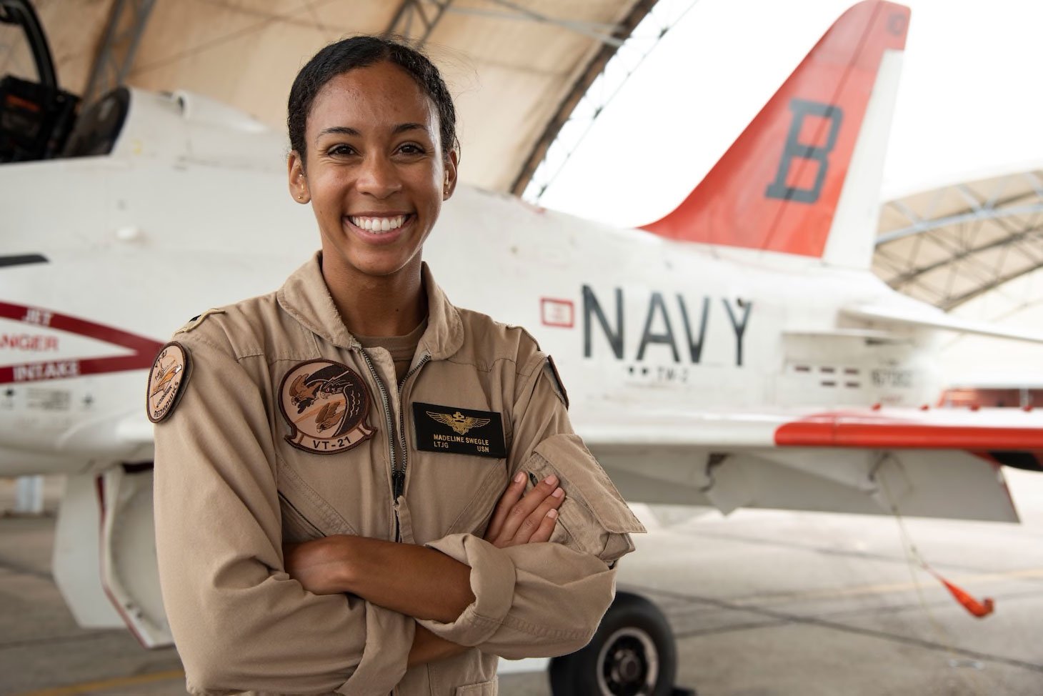 Happy Headlines: US Navy Tactical Air (TACAIR) pilot Lt. j.g. Madeline G. Swegle