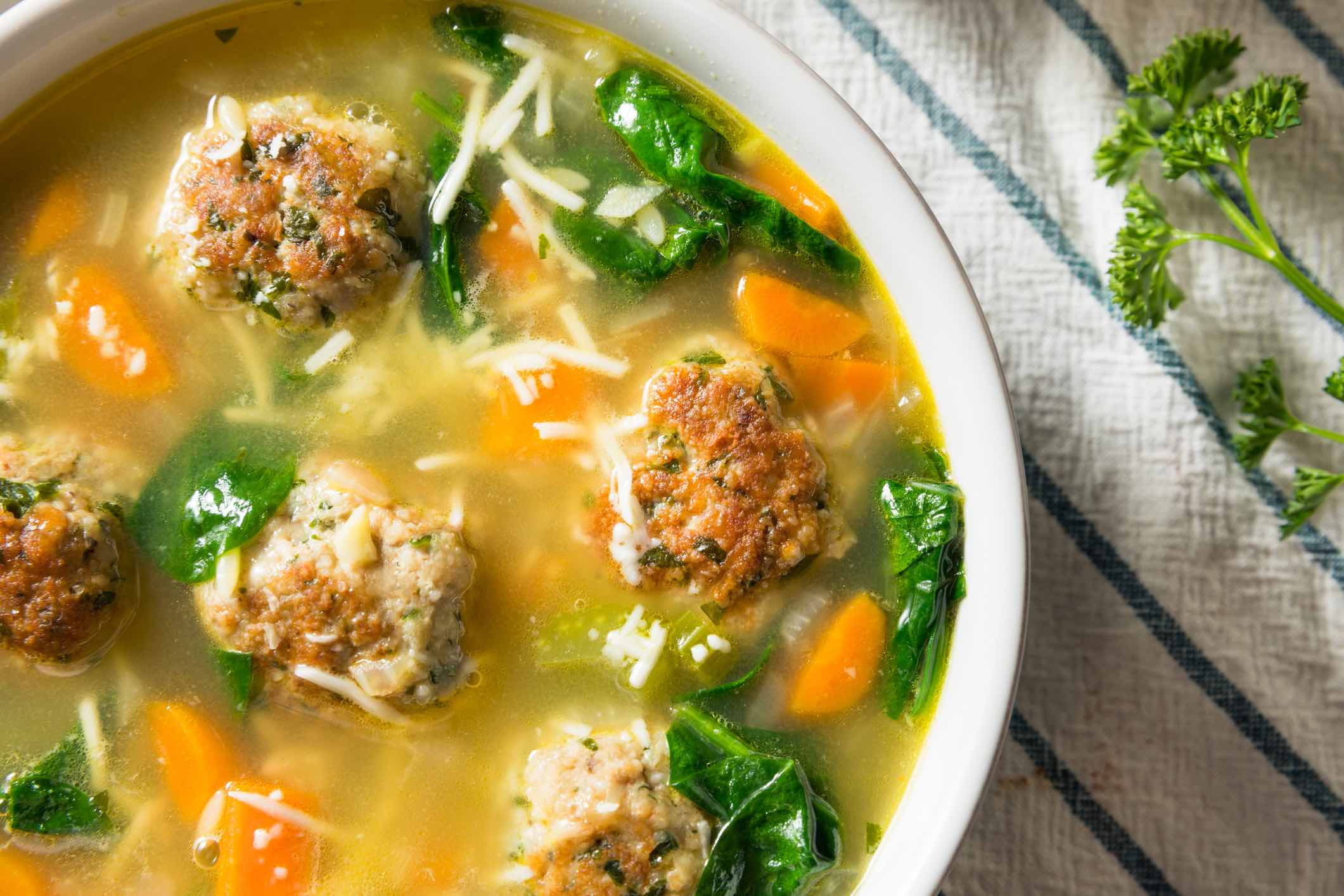 Homemade Italian Wedding Soup with Spinach and Meatballs Jean Trebek's Blueberry Bread Recipe in insidewink.com