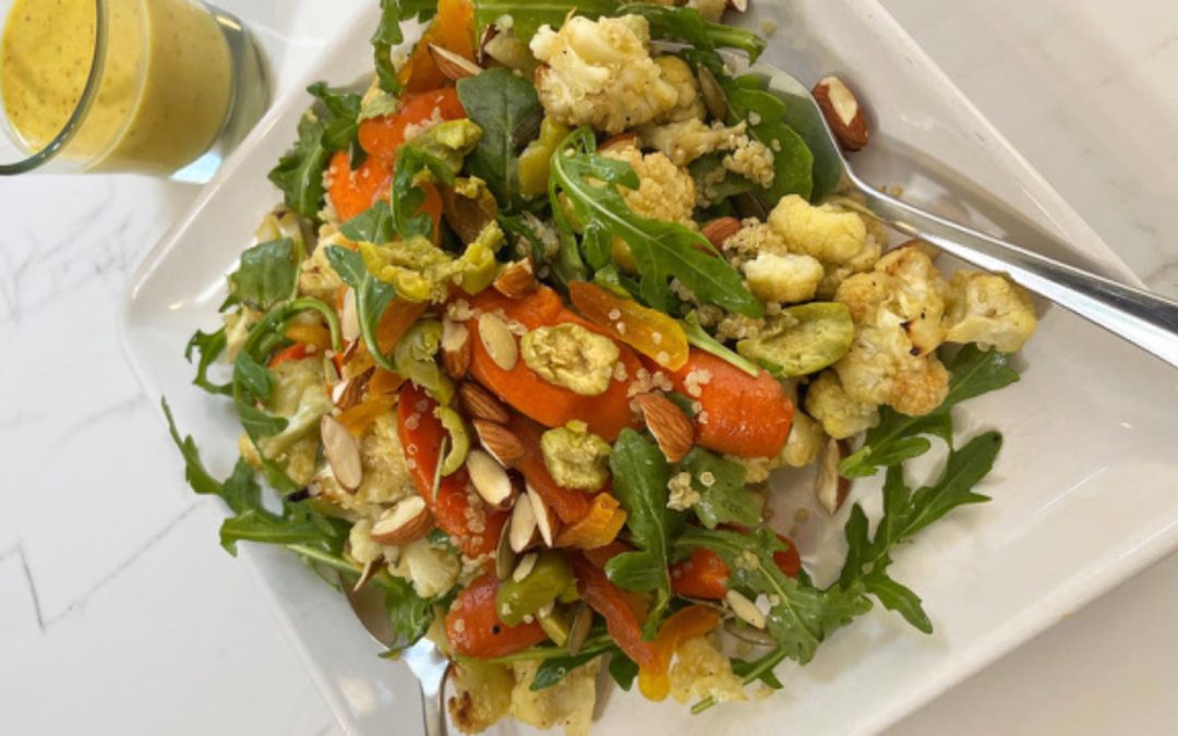 Roasted Cauliflower and Carrot Salad with Turmeric Tahini Vinaigrette Recipe