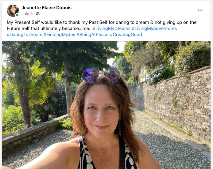 Jen FB Post Lake Orta Italy 2022 Jeanete DuBois